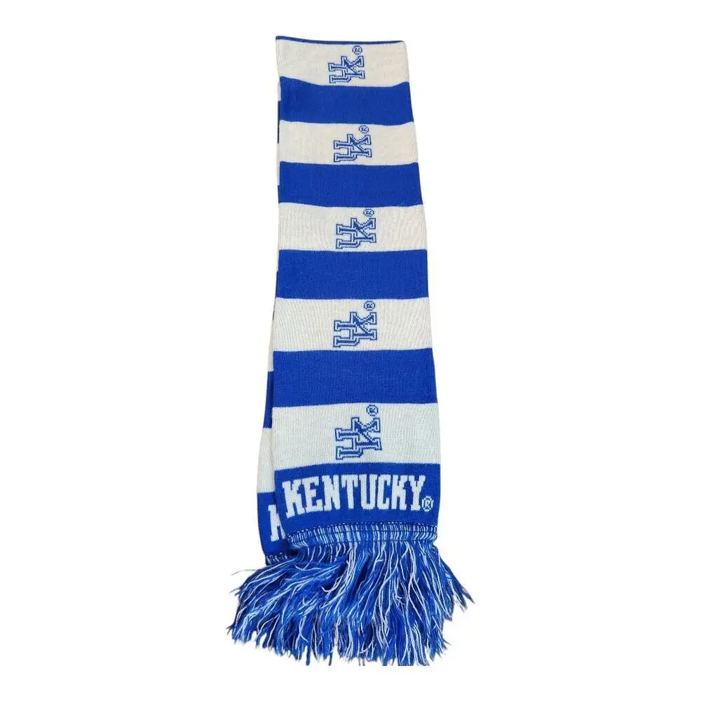 UK University of‎ Kentucky blue white knit scarf tassel college wildcats